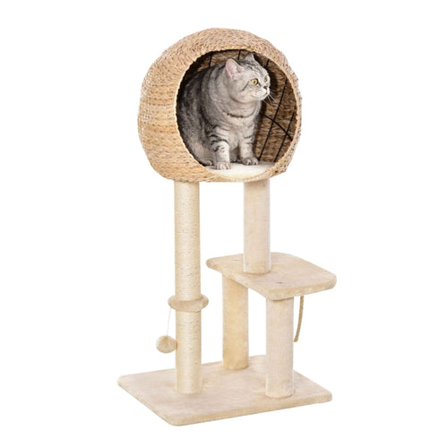 100cm tall cat tree with sisal rope scratching post
