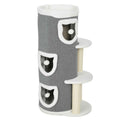 101cm tall grey cat scratching barrel