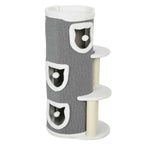101cm tall grey cat scratching barrel