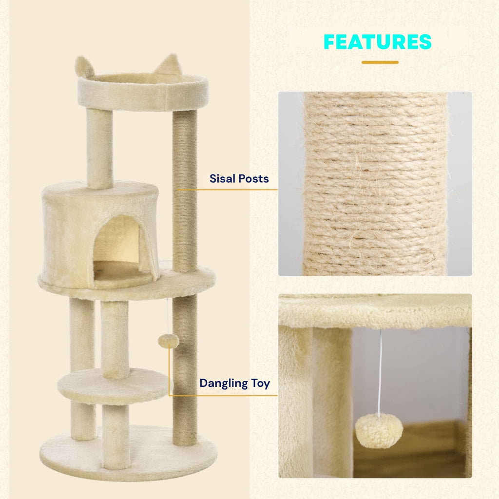 104cm tall cat tree features