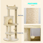 104cm tall cat tree features