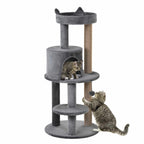 104cm tall grey cat tree with sisal rope
