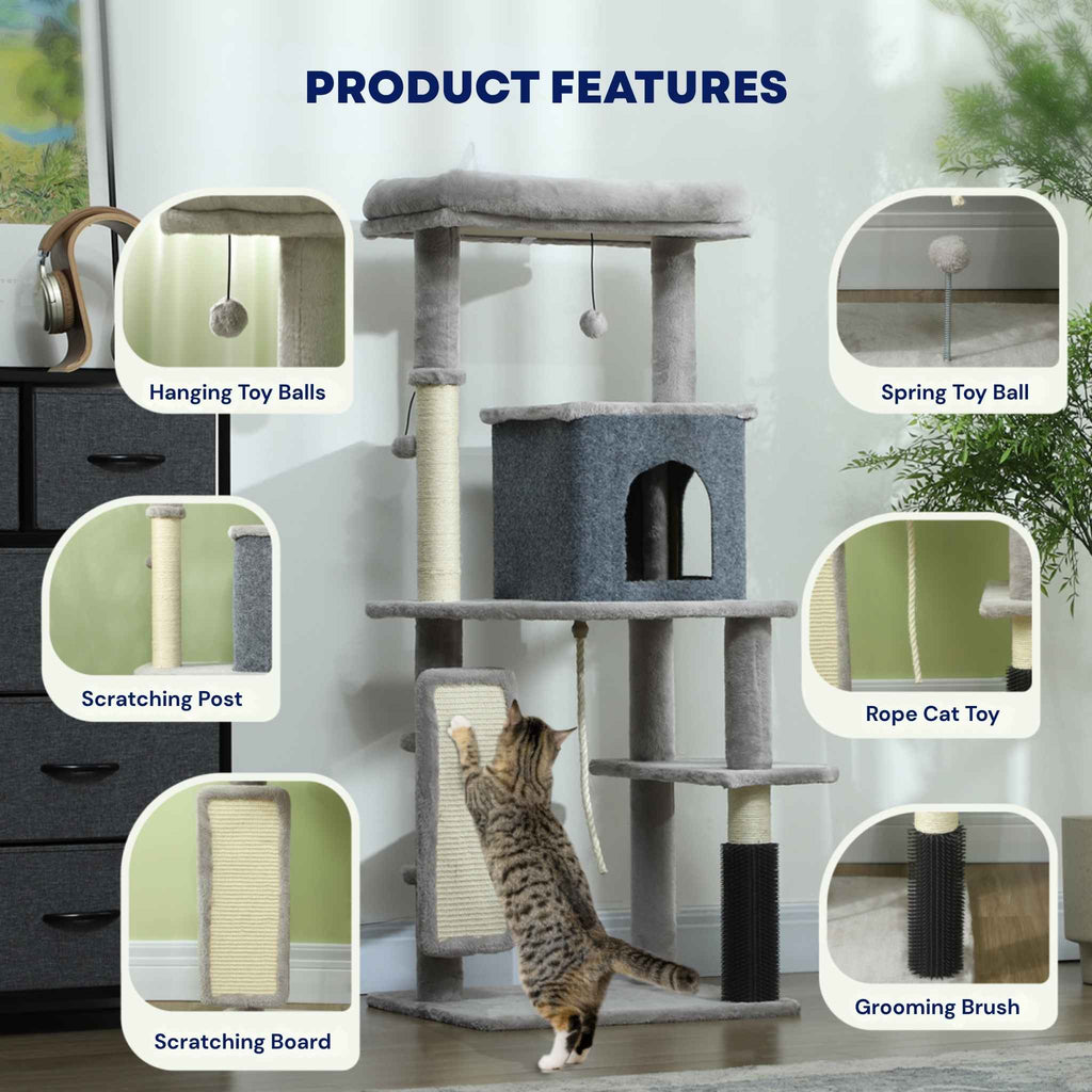 132cm tall cat tree features