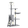 134cm tall grey fabric cat tree