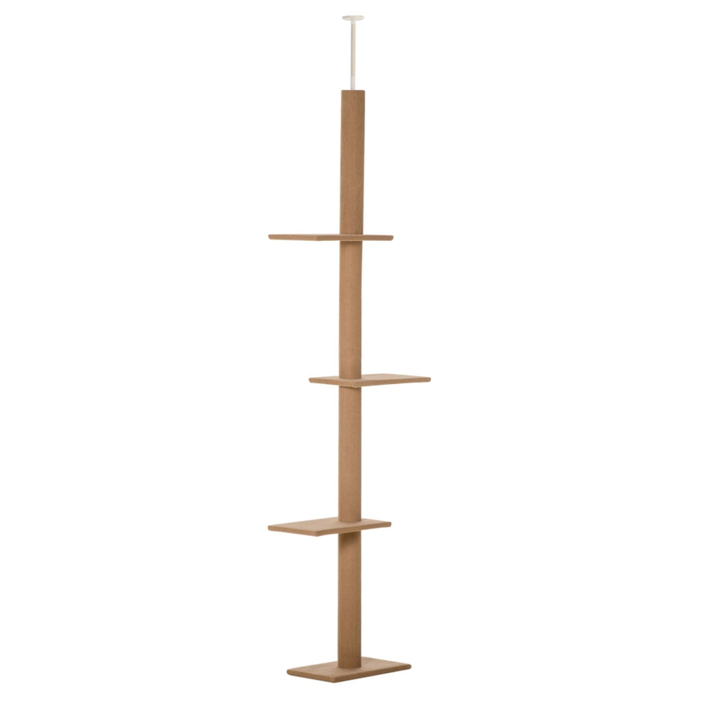 260cm tall brown floor to ceiling cat tree