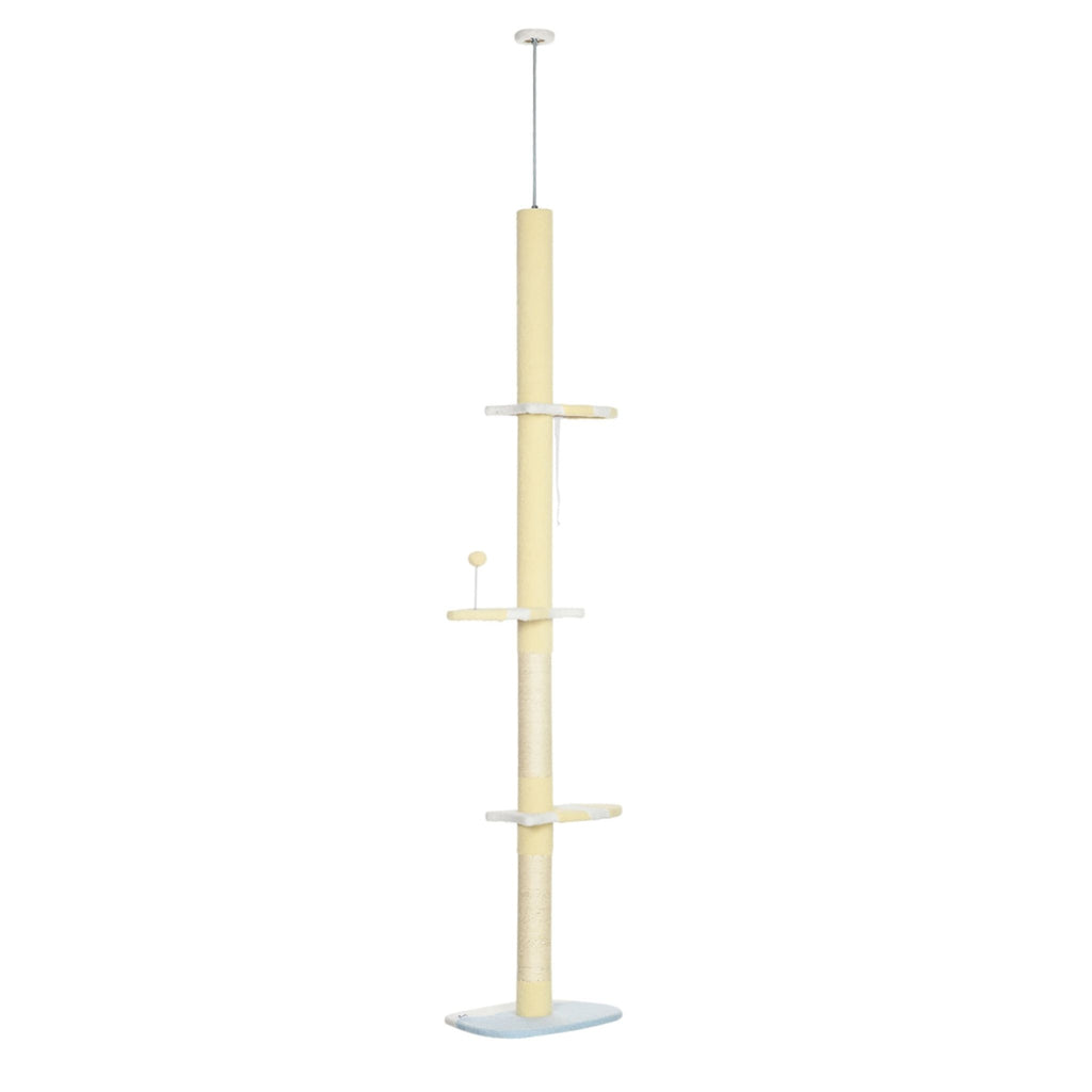 260cm tall cream floor to ceiling cat tree