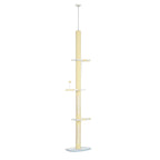 260cm tall cream floor to ceiling cat tree