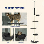 270cm tall cat tree features