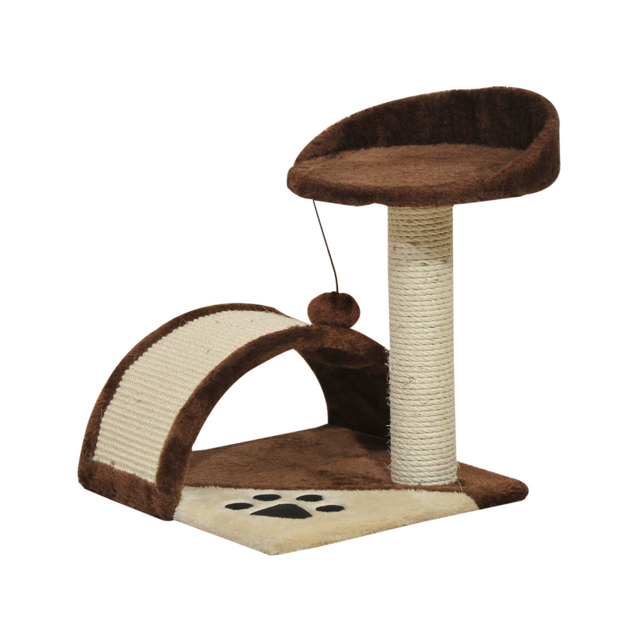 46cm tall brown fabric kitten tree