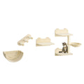 4pcs beige wall mounted cat tree