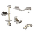 4pcs wall mounted cat tree with hammock and ladder