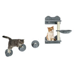 4pcs wall mounted grey cat scratcher