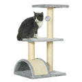 72cm tall light grey cat tree with dangling toy