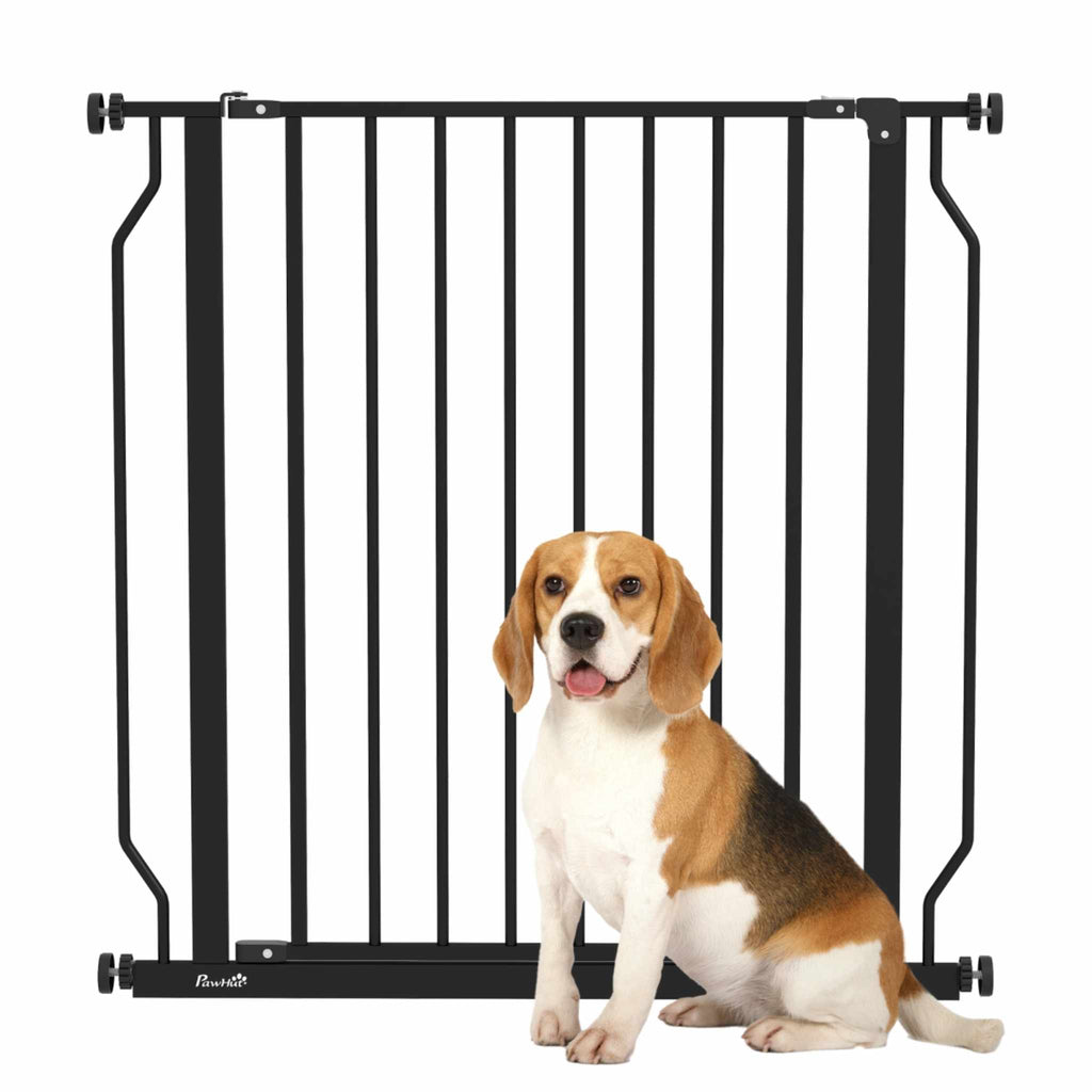 75-85cm wide black metal pet gate