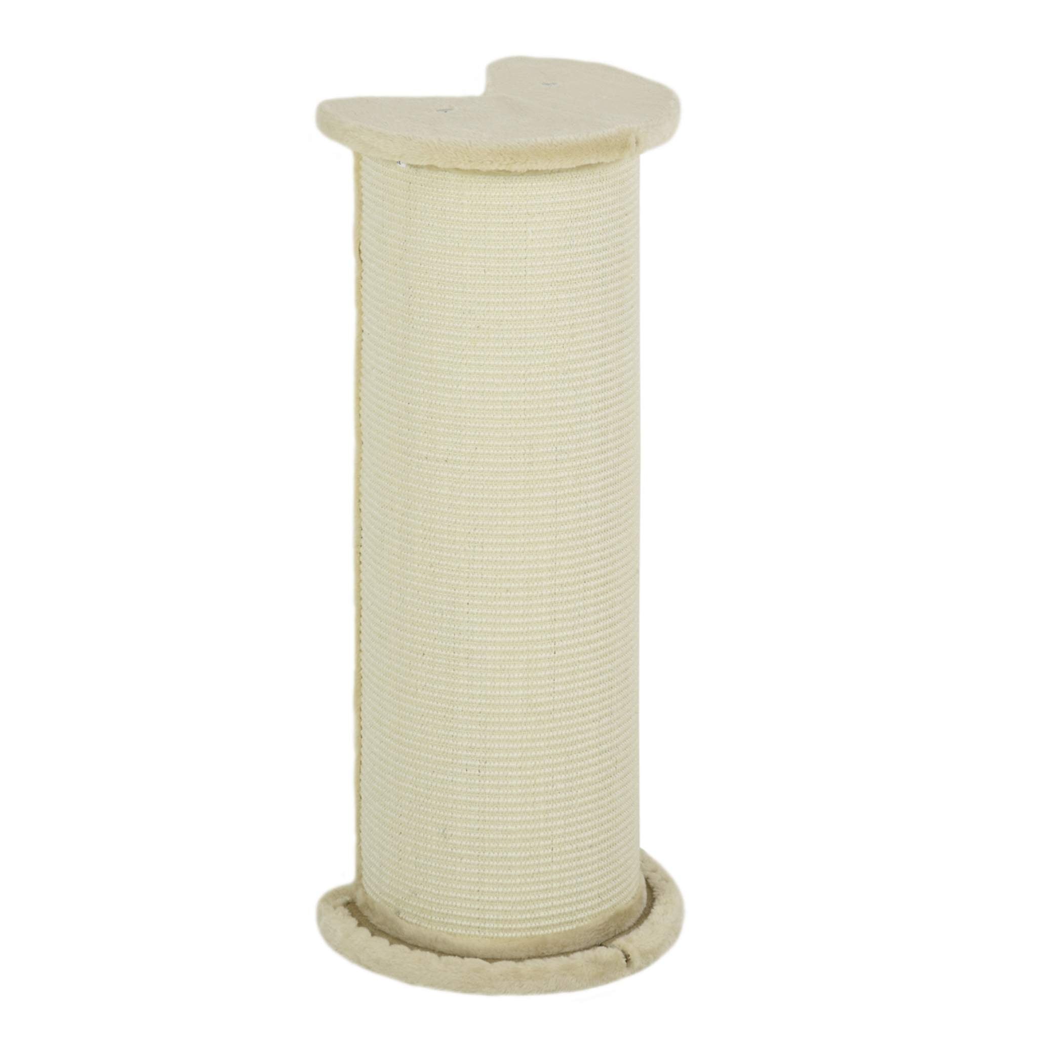 85cm tall cat scratching post beige plush fabric sisal rope