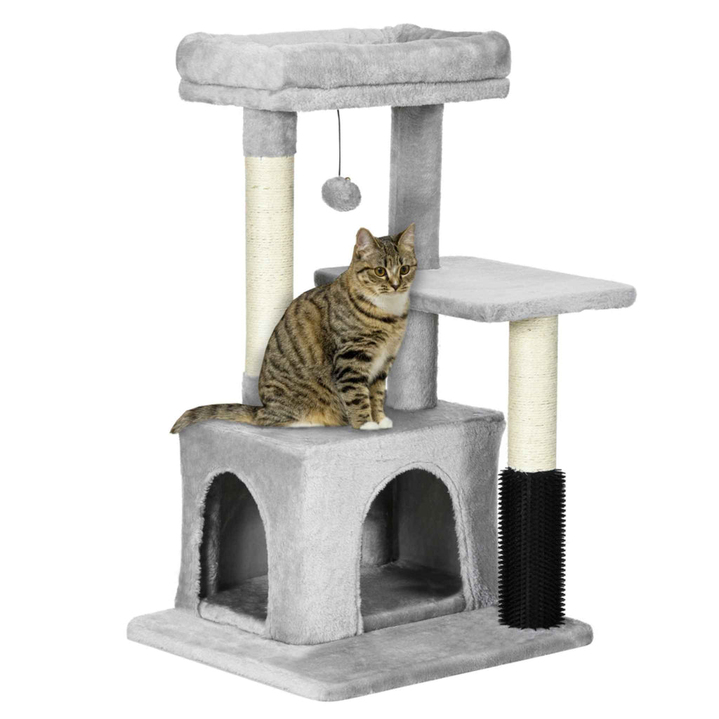 85cm tall grey cat tree with cat house