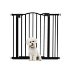 Adjustable black pet gate 74-87cm x 78cm