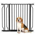 Adjustable black pet gate 75-95cm x 76cm