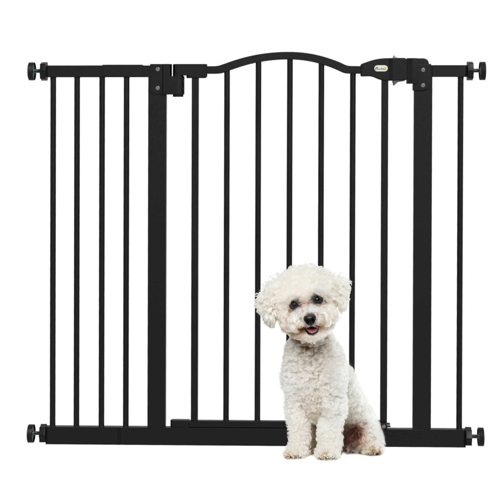 Adjustable pet gate black 74-94cm x 78cm