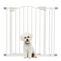 Adjustable white pet gate 74–87cm x 78cm