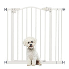 Adjustable white pet gate 74–87cm x 78cm