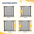 Adjustable width combinations for black metal dog barrier