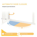 Auto close system for extra tall white metal pet barrier
