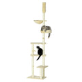 Beige 250cm tall floor to ceiling cat tree