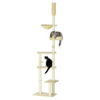 Beige 250cm tall floor to ceiling cat tree