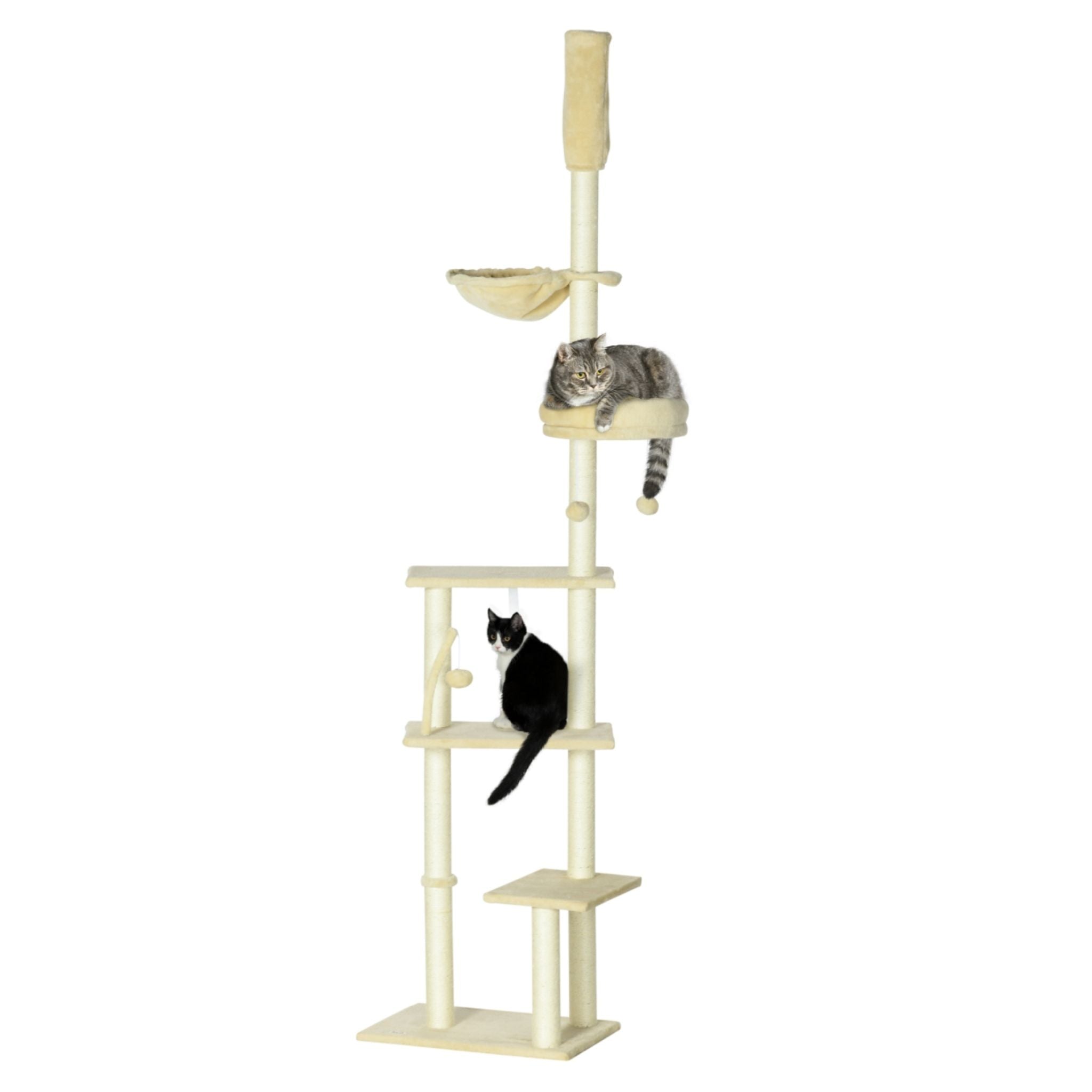 Beige 250cm tall floor to ceiling cat tree