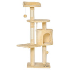 Beige cat tree 114cm tall with sisal rope