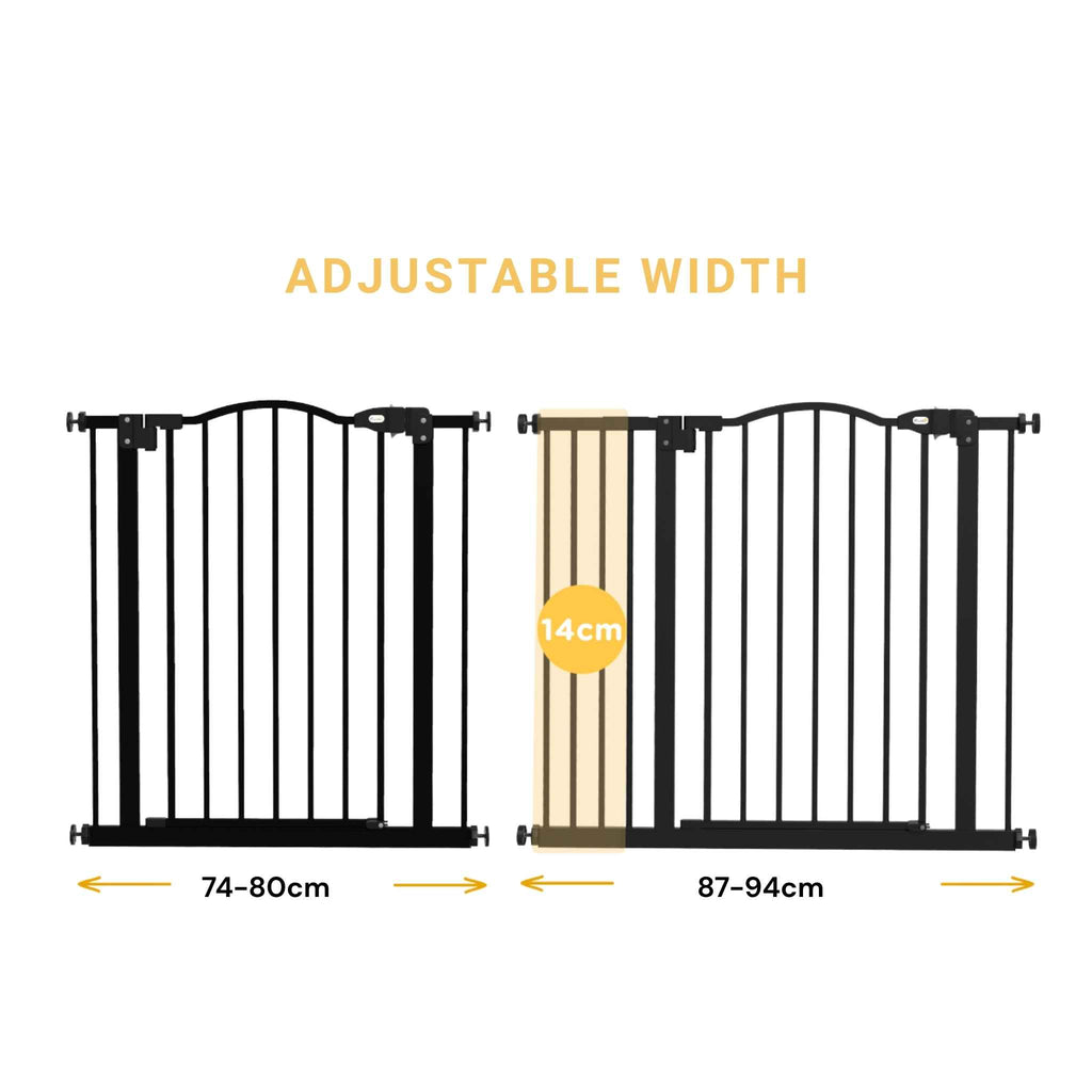 Black dog barrier adjusting between 74 94cm wide