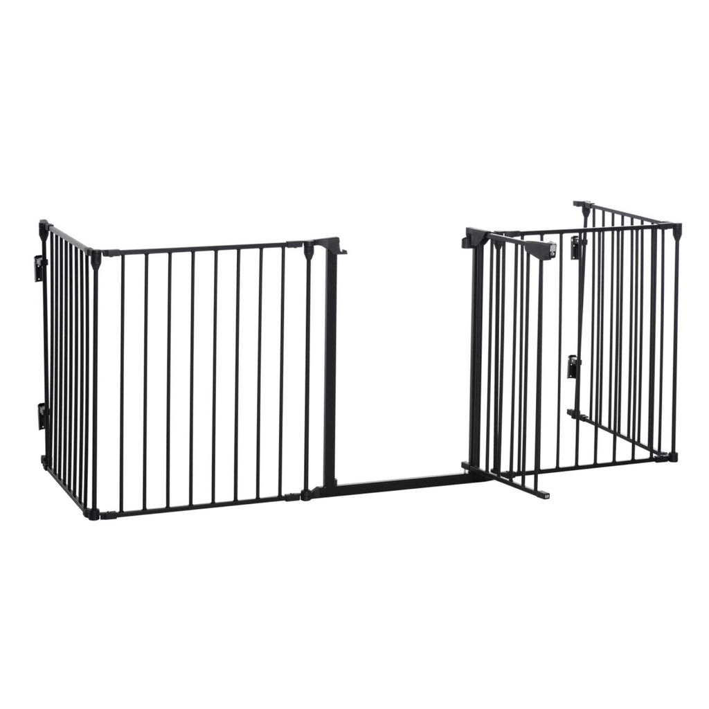 Black dog pen and pet gate 300cm x 74cm
