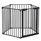 Black metal dog pen