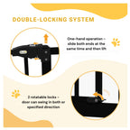 Black pet gate double locking system