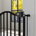 Black safety gate locking mechanism
