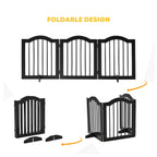 Black wooden pet gate foldable design
