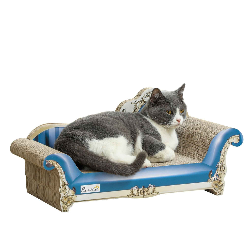 Blue sofa style cardboard scratcher