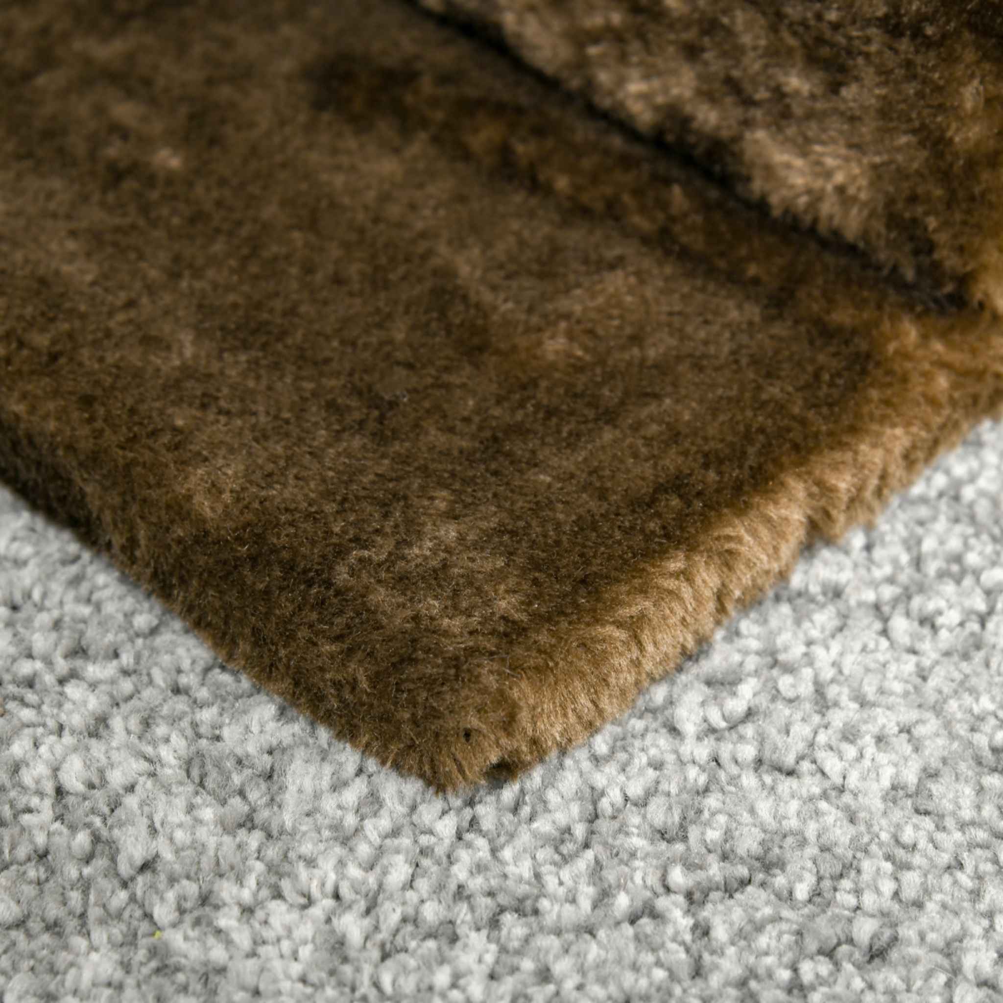 Brown plush fabric