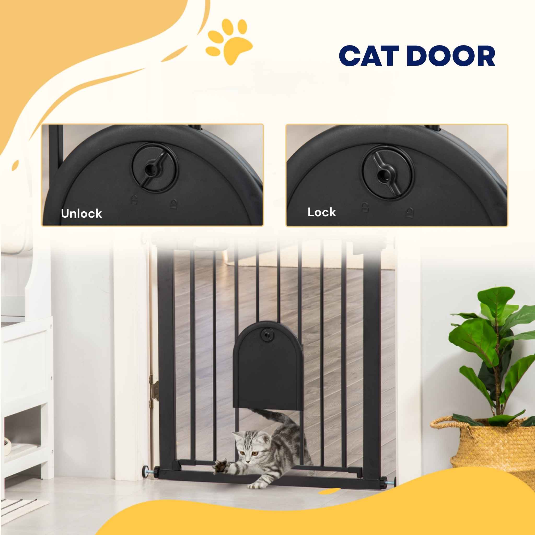 Cat door locking mechanism