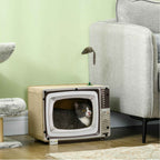 Cat laying in cardboard scratcher bed