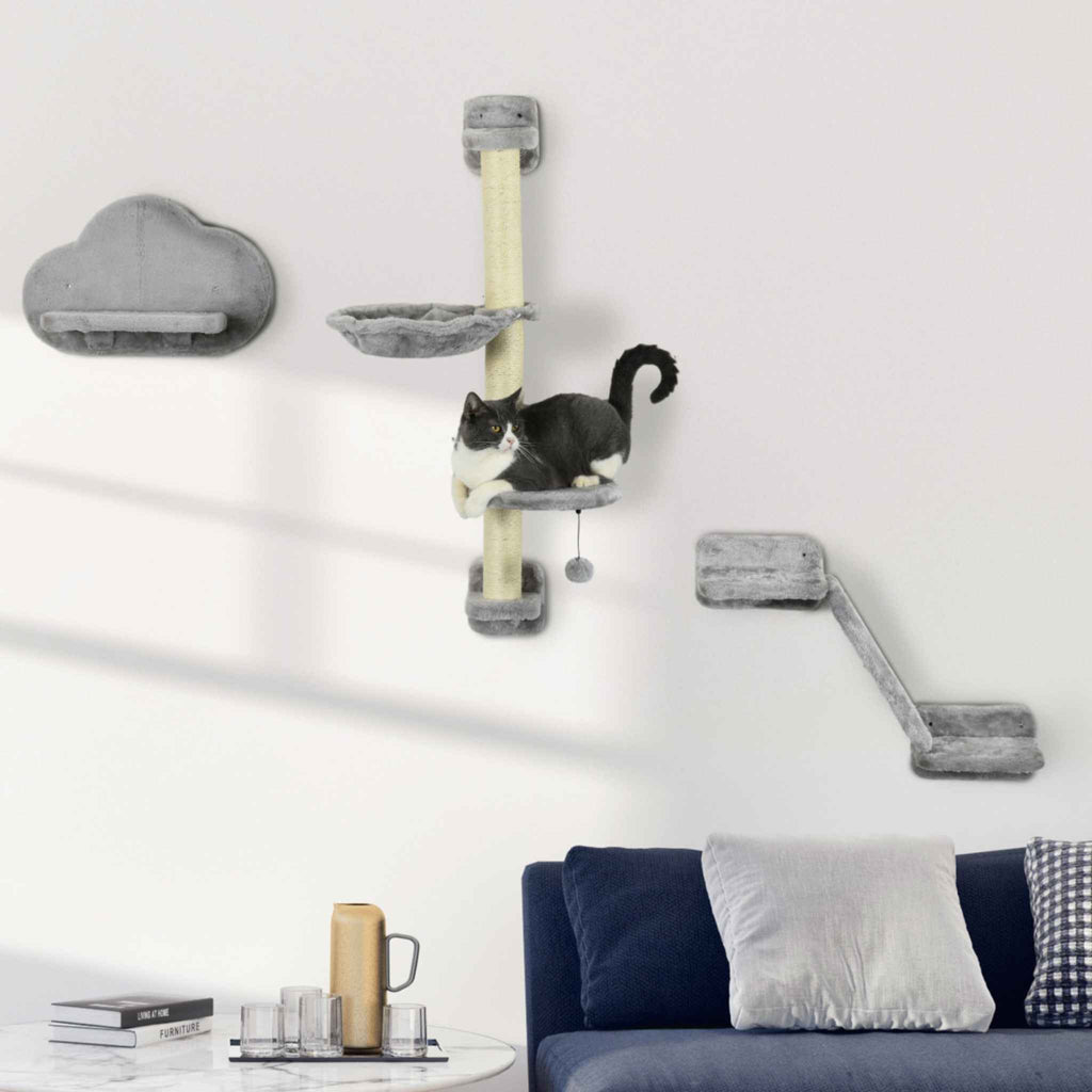 cat playing on 3pcs wall mounted furniture