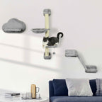 cat playing on 3pcs wall mounted furniture