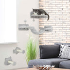 Cat relaxing on wall mounted cat tree