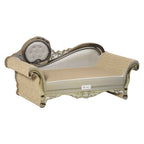 Cat scratching bed brown retro style