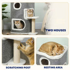 Cat tree house features