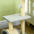 Cat tree perch and dangling toy