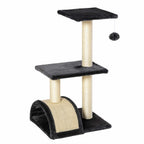 Cat tree tower 72cm tall grey plush fabric sisal rope
