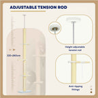 Cream cat tree adjustable tension rod