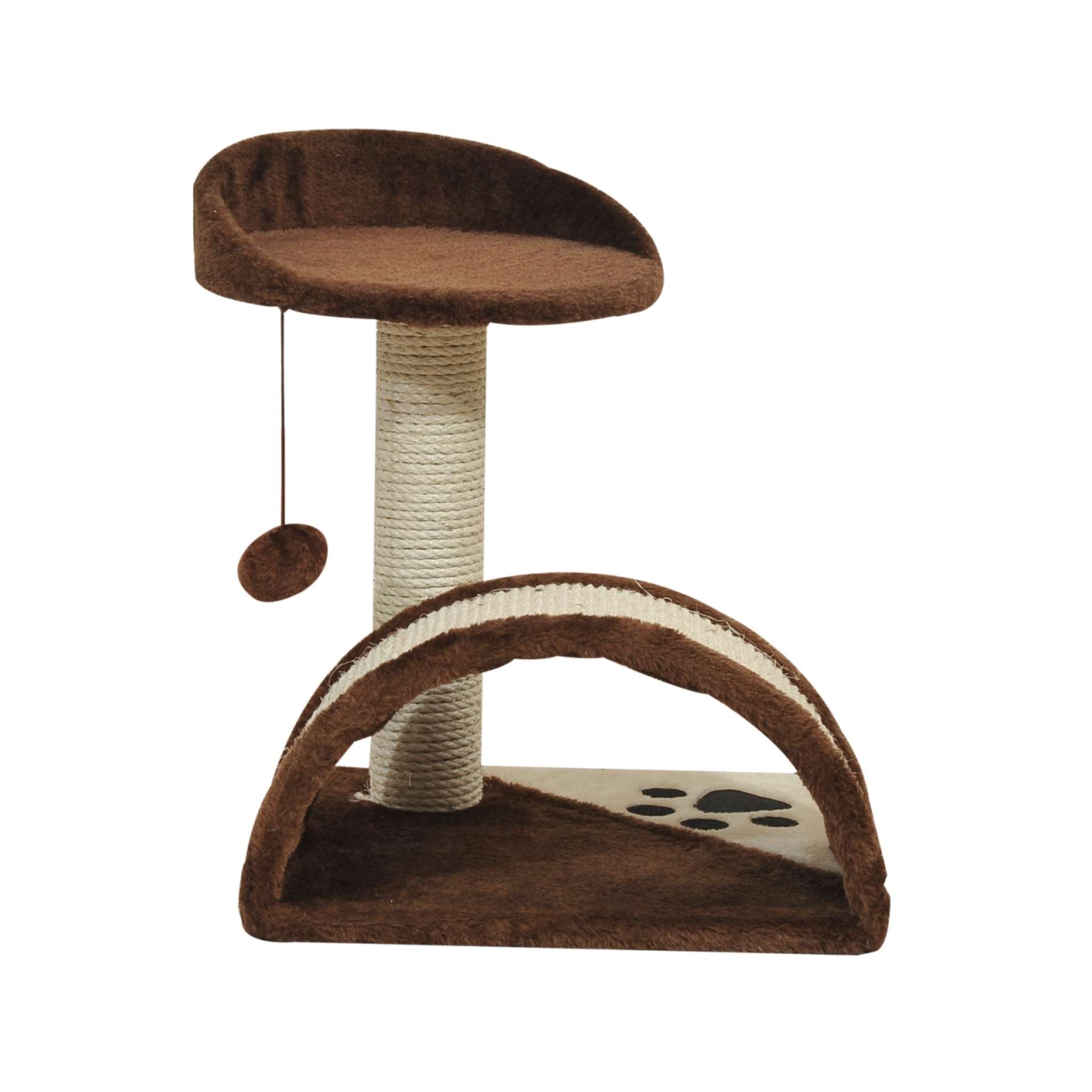 Dangling ball on brown kitten tree